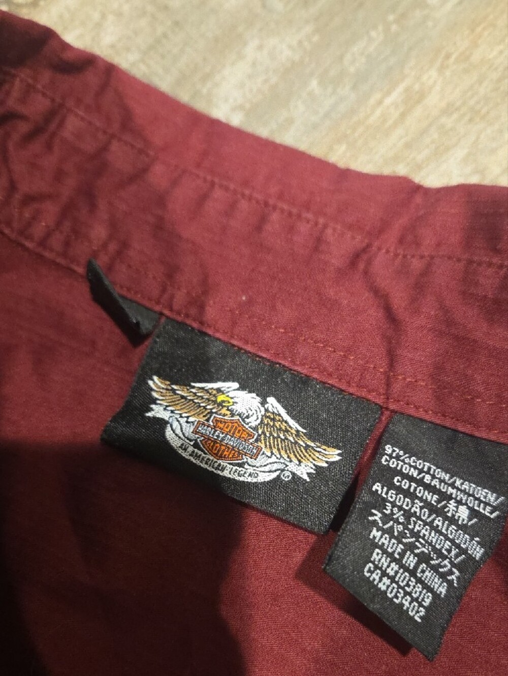 Harley-Davidson Women's Burgundy Button-Up Shirt - Picture 7 of 8